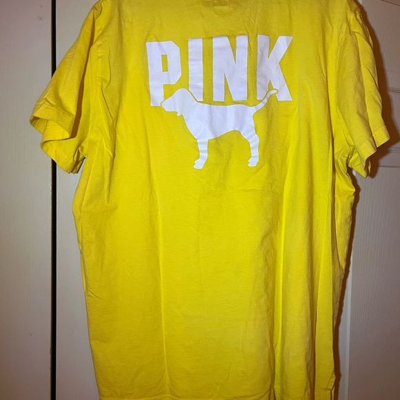 PINK Victoria's Secret Tops - PINK Victoria's Secret Yellow Dog Tee